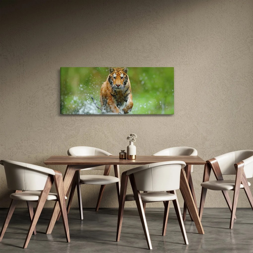 Tablou - Tigru care aleargă (120x50 cm)