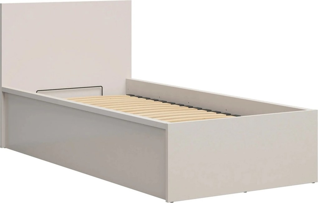 Pat TETRIX 90x200, casmir, PAL, cu somiera si spatiu depozitare