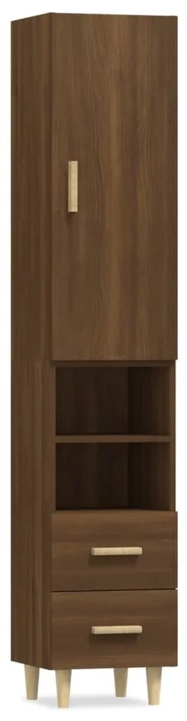 3115283 vidaXL Dulap înalt, stejar maro, 34,5x34x180 cm, lemn prelucrat