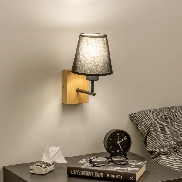 Lampă de perete Brilagi NUBILA WOOD 1xE27/25W/230V stejar/negru