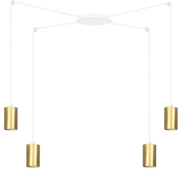 Lustra suspendata cu 4 spoturi stil minimalist TRAKER auriu/alb