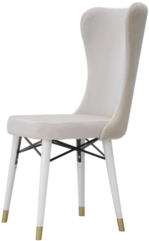 Mauro Ferretti Scaun Mimoza Crem Set 2Buc Cm 40X65X99