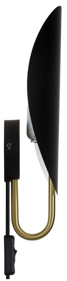 Aplica de perete ambientala design nordic Spargo negru/alama