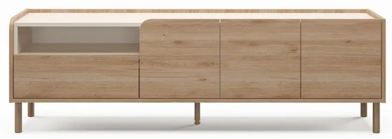 Comodă TV în culoare naturală cu aspect de lemn de stejar 180x55,5x44 cm Monza – Marckeric