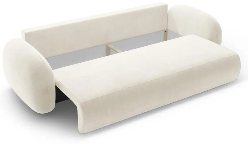 Canapea crem extensibilă/cu spațiu de depozitare cu tapițerie din catifea 262 cm Tonale – Cosmopolitan Design