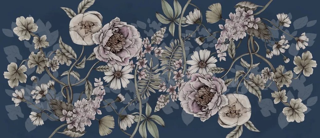Fototapet, Spring Flower, Dark blue, Rebel Walls