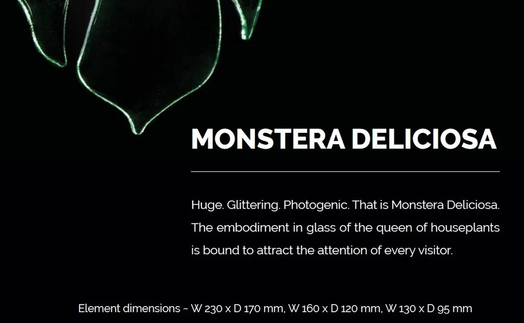 Element decorativ suspendat design frunze care cad din tavan MONSTERA DELICIOSA big