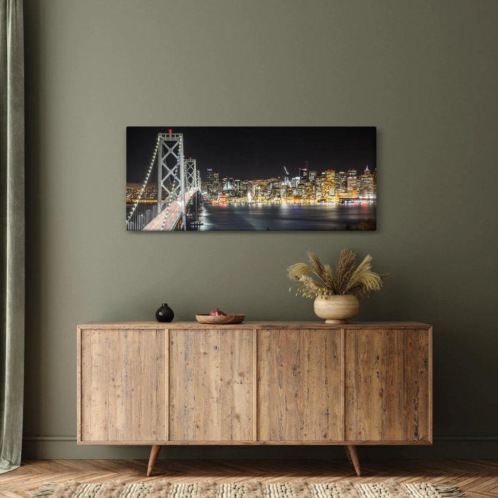 Tablou cu podul Brooklin și New York (120x50 cm)