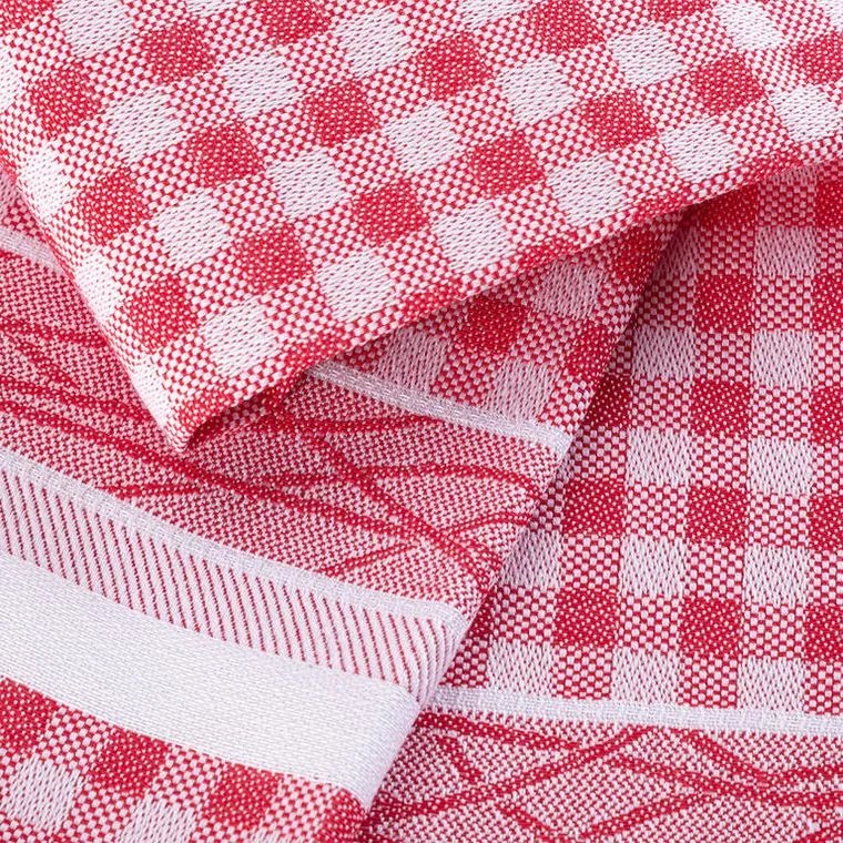decoDoma Prosoape de bucătărie din bumbac jacquard roșu 50 x 70 cm 3 buc