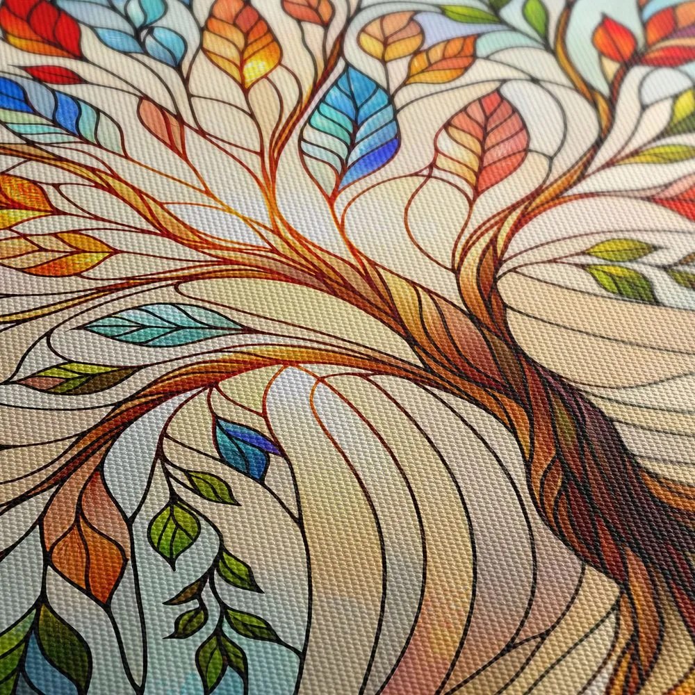 Tablou cu arborele vieții cu frunze multicolore