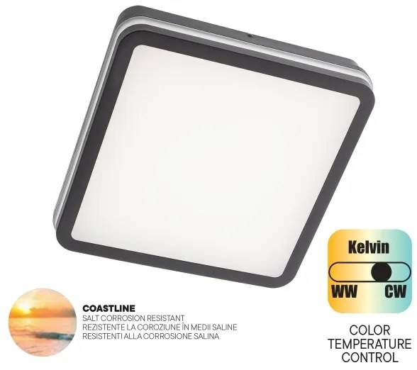 Plafonieră LED de exterior Redo 90288 ISOLA LED/24W/230V 3000/4000/6500K IP54
