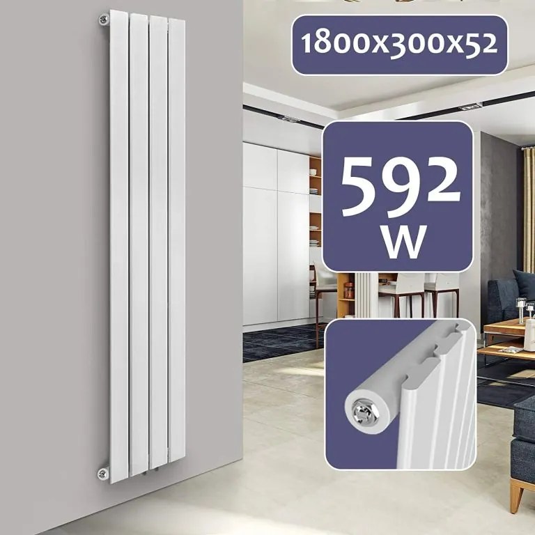 Radiator vertical, conexiune centrală, 1800 x 300 x 52 mm
