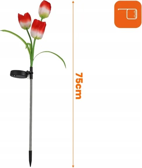 Lampă decorativă solară LED RGB 3xLED/3,7V 200 mAh IP44 tulipán