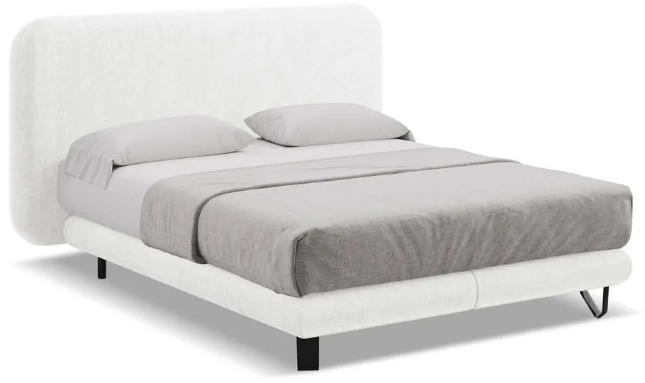 Pat boxspring alb 140x200 cm Ilima – Makamii