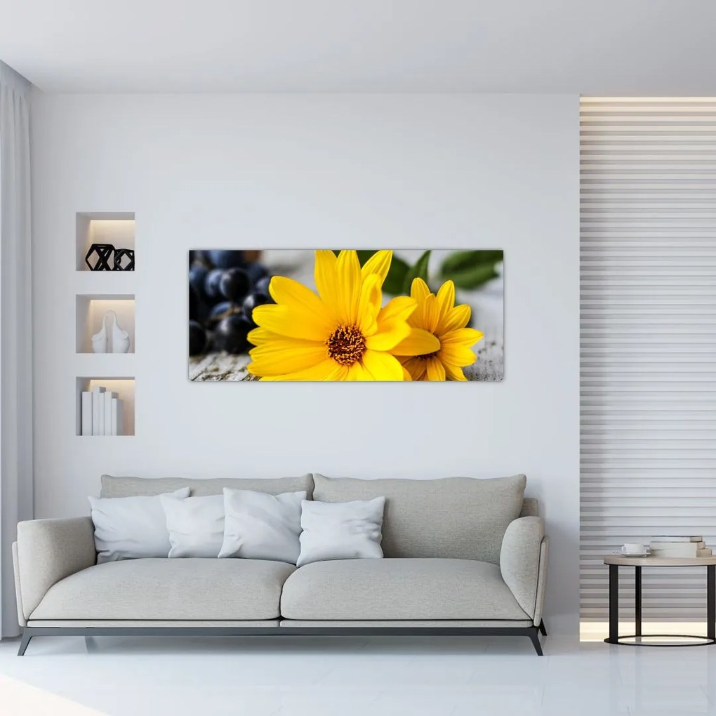 Tablou cu floare galbenă (120x50 cm)