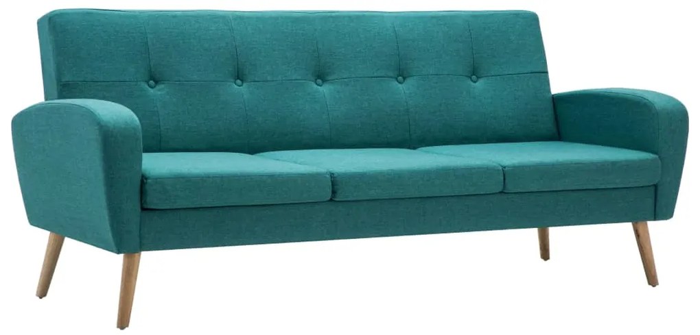 246993 vidaXL Canapea de 3 persoane, material textil, verde