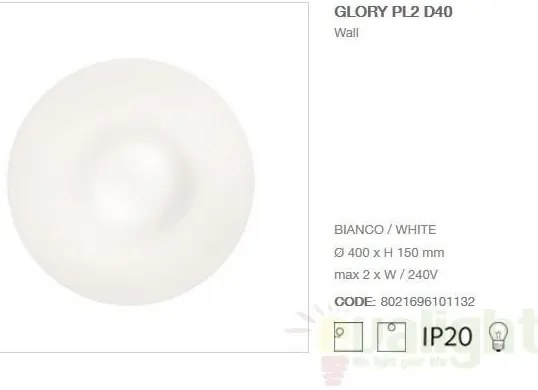 Aplica de perete, Plafonier diametru 40cm GLORY PL2 D40 101132