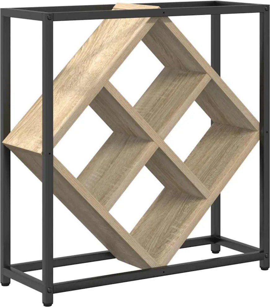 vidaXL Raft pentru vin Stejar Sonoma 51 x 18 x 52,5 cm Lemn compozit
