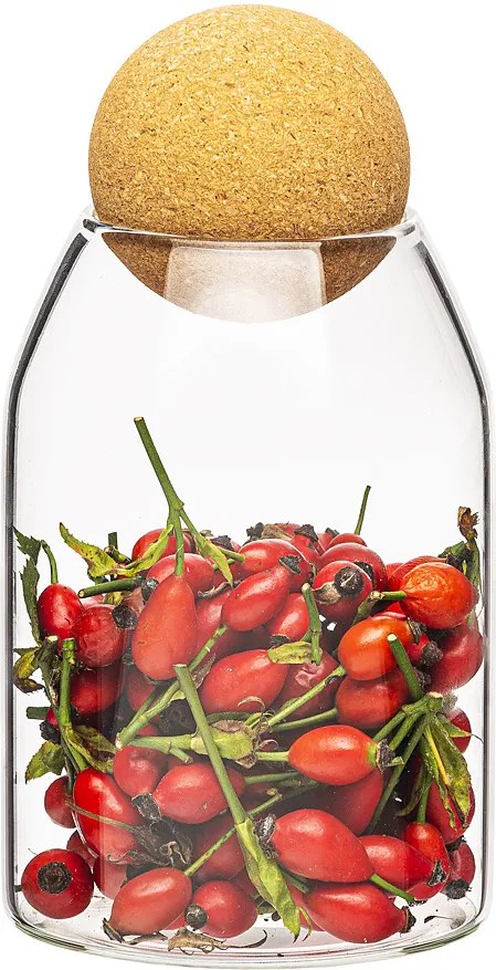 Recipient de sticlă 4Home cu capacul Cork, 700 ml