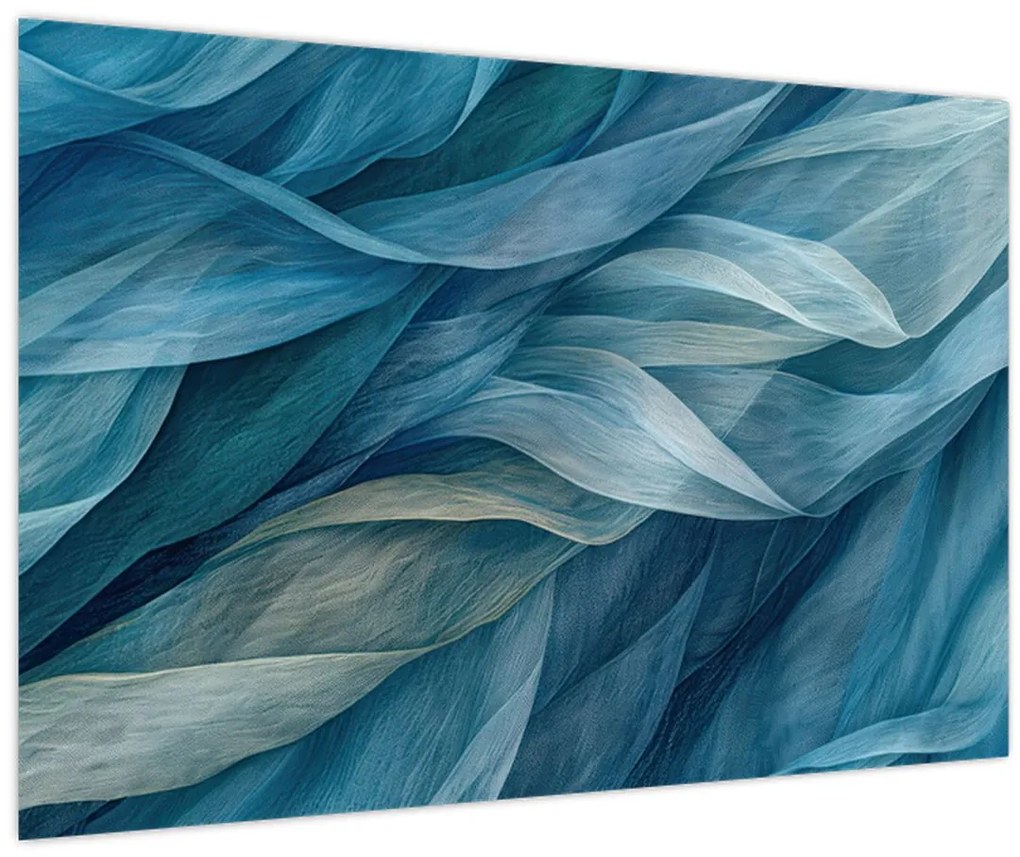 Tablou - Undele albastre și albe (90x60 cm)
