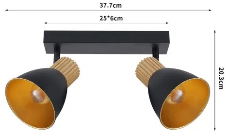 Brilagi - Spot ODENSE 2xE14/10W/230V lemn/negru