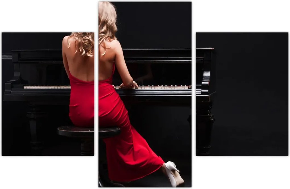 Tablou - Femeia cântând la pian (90x60 cm)