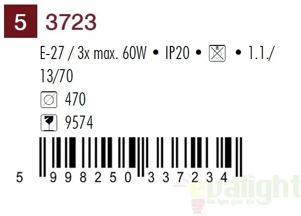 Plafoniera clasica, diam.47cm, Athen 3723 RX
