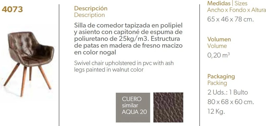 Scaun tapitat design italian Mink AC 4073-F3229