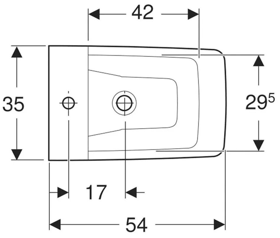 Bideu suspendat 540x350x235 mm, cu KeraTect, alb