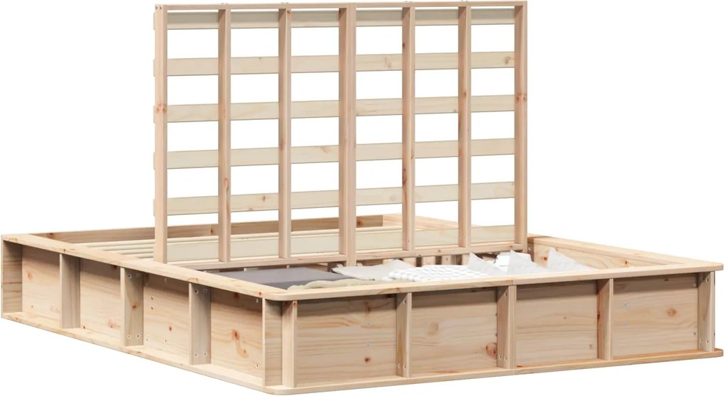 vidaXL Cadru de pat Maro 160 x 200 cm Lemn de pin masiv