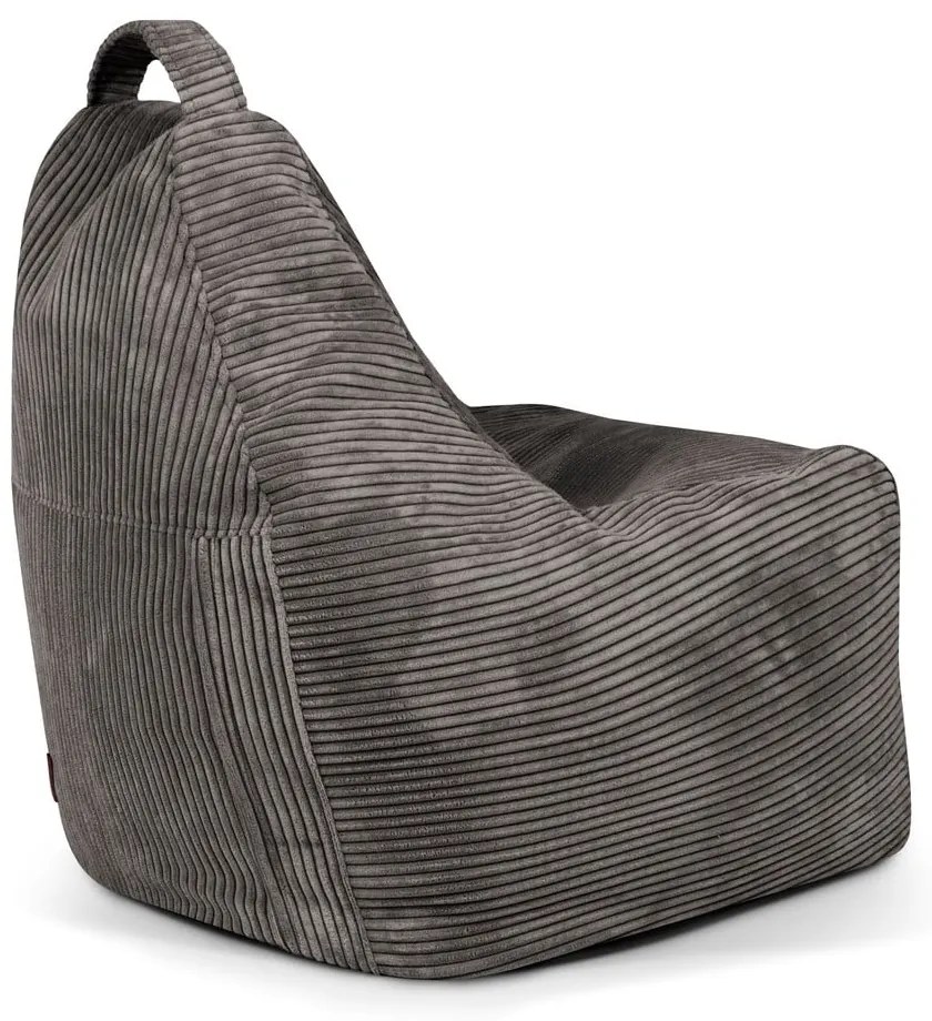 Fotoliu bean bag crem cu tapițerie din catifea reiată Play Amuse – SLOWDOWN