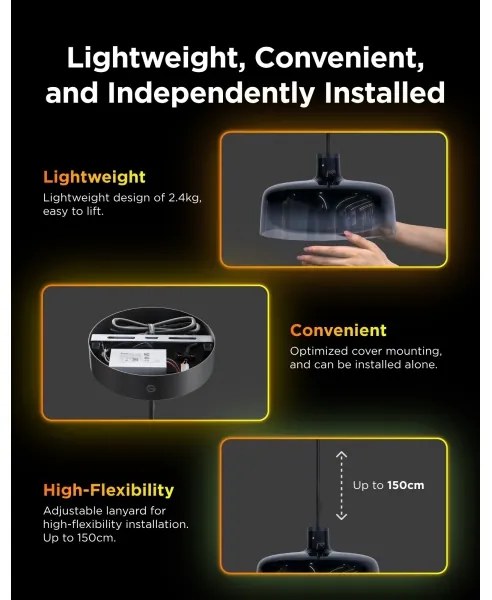 Govee - Lampă suspendată LED RGBICWW, reglabilă, cu cablu, LED/21W/230V, finisaj mat, Wi‑Fi