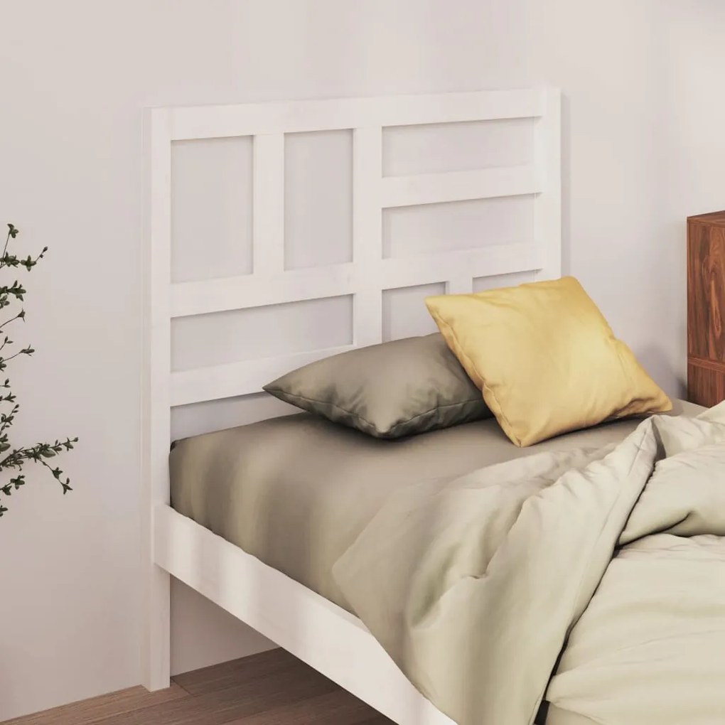 818171 vidaXL Tăblie de pat, alb, 96x4x104 cm, lemn masiv de pin