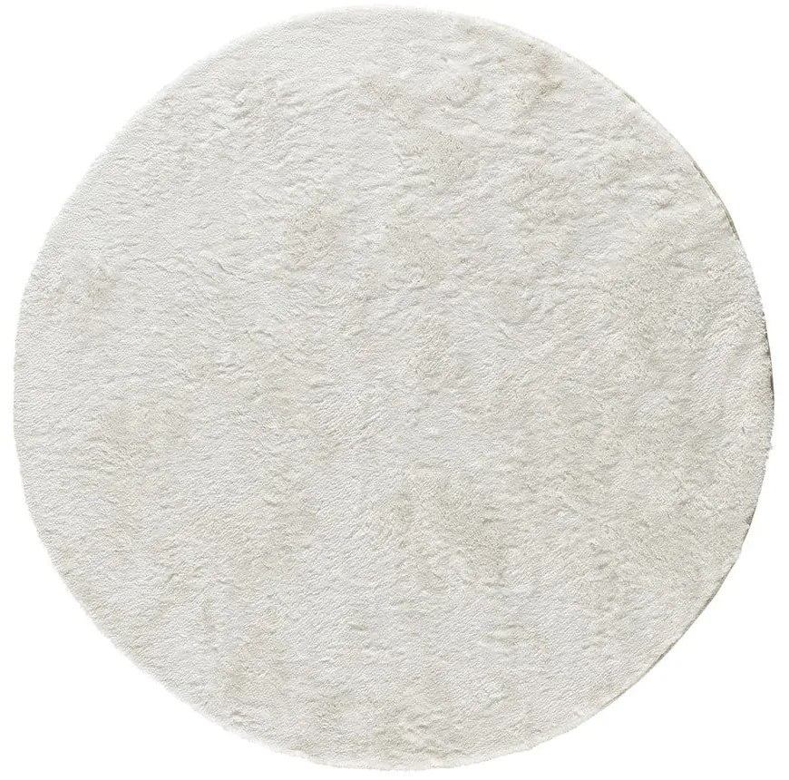 Covor alb rotund ø 120 cm Roma Liso – Universal