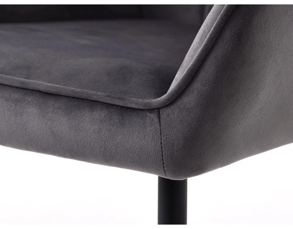 Set de scaune de sufragerie gri cu cotiere 2 buc. tapițat Nolan Square – Unique Furniture