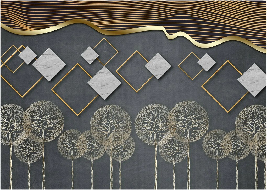 Tablou pe sticlă cu abstracție (70x50 cm)