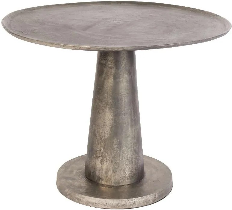 Masuta de cafea rotunda din metal Brute Nickel | DUTCHBONE - nichel