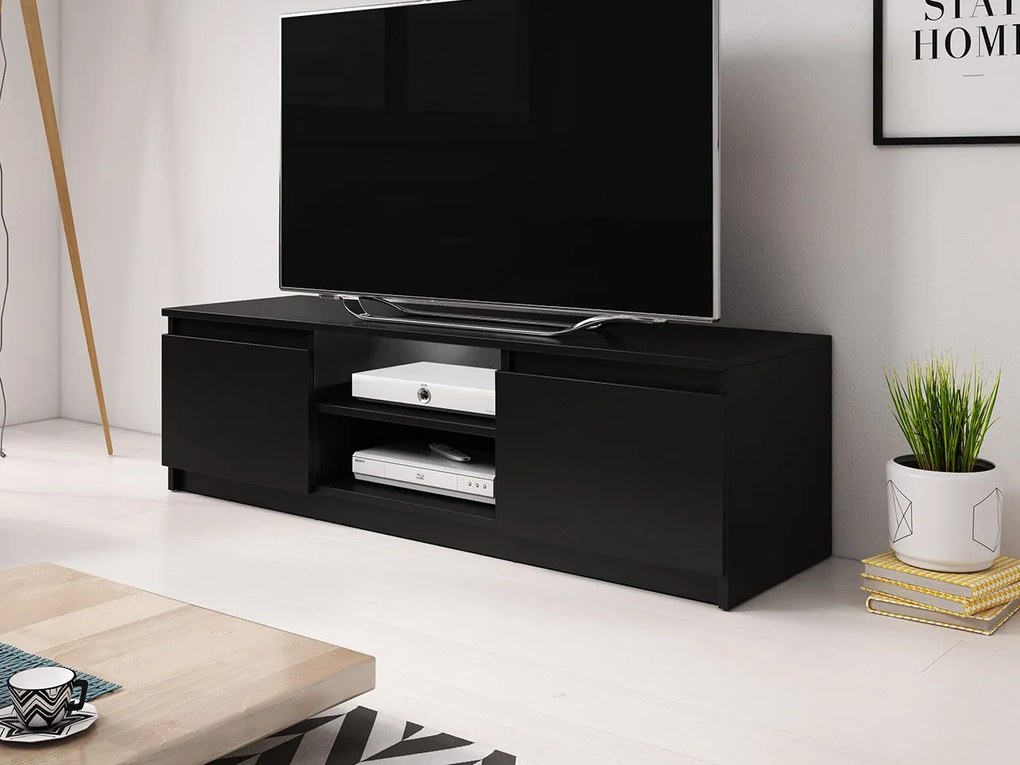 Dulap TV Zekazo (Negru grafit) (cu iluminat LED alb). 1106286
