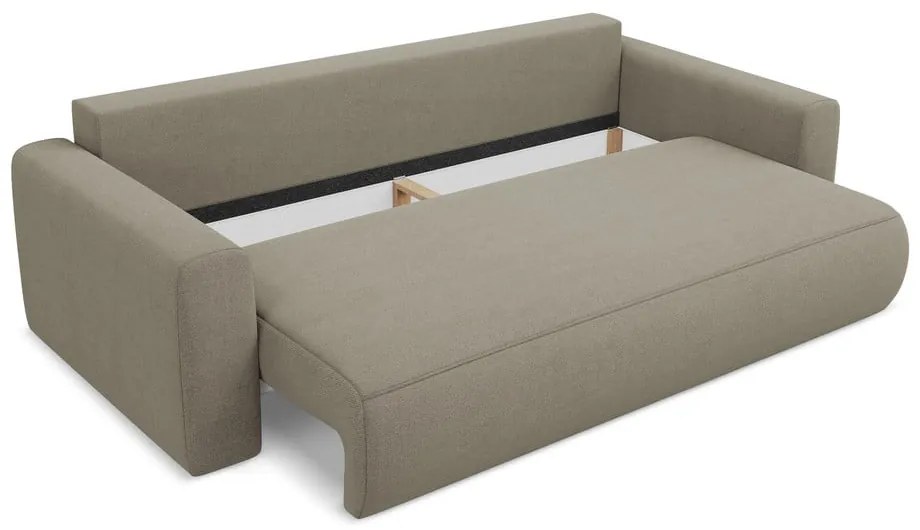 Canapea maro deschis extensibilă/cu spațiu de depozitare 238 cm Kapua – Makamii