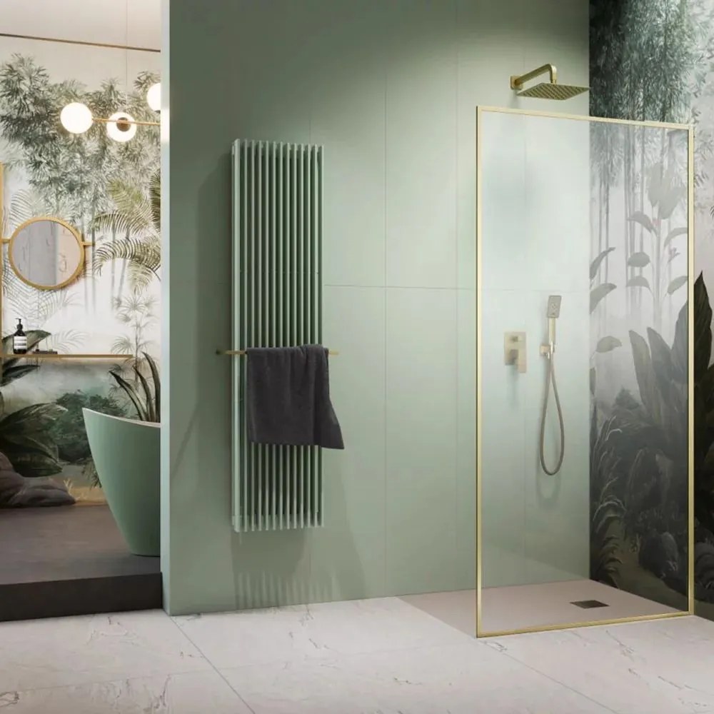 Paravan de dus tip Walk-in Radaway Modo F SL II auriu periat-transparent 60 cm sticla securizata 8 mm dreapta