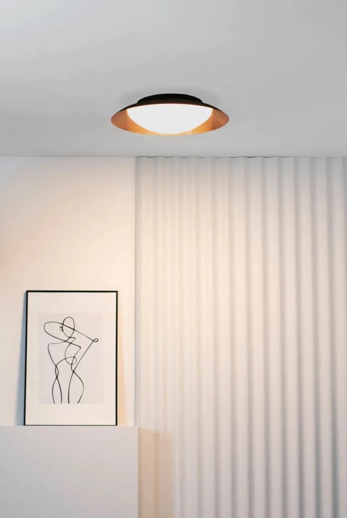 Plafoniera LED moderna SIDE 450 17W negru/cupru