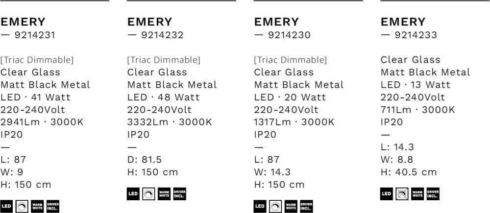 Lustra LED suspendata stil liniar EMERY