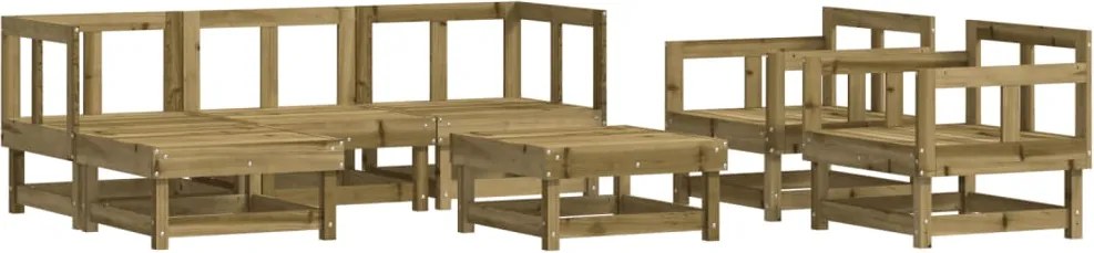 vidaXL Set mobilier de grădină, 7 piese, lemn de pin tratat