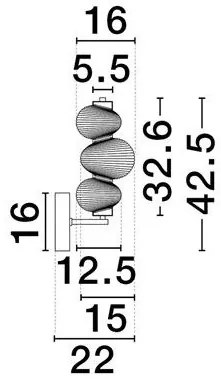 Aplica de perete LED design modern Leda auriu