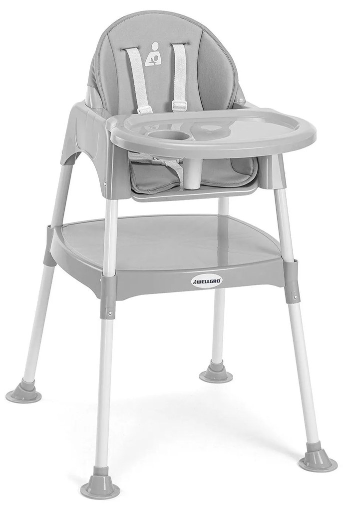 Scaun de Masa pentru Bebelusi, 3 in 1, Transformabil in Scaunel si Masuta, Centura de Siguranta in 5 Puncte 55x86x55 cm