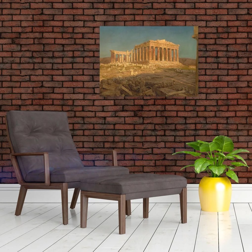 Tablou pe sticlă - Frederic Edwin Church, The Parthenon, reproducere (70x50 cm)