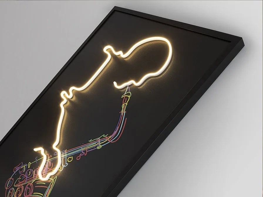 Tablou de perete decorativ cu iluminat Saxofon