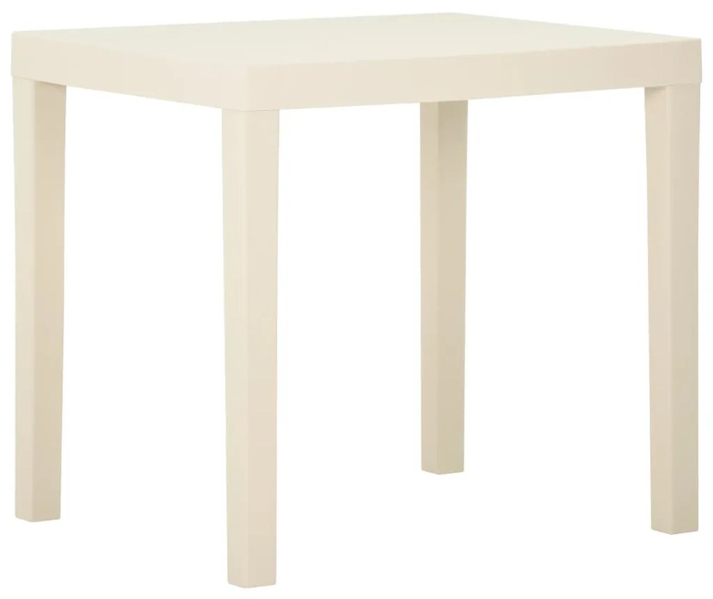 vidaXL Masă de grădină, alb, 79x65x72 cm, plastic