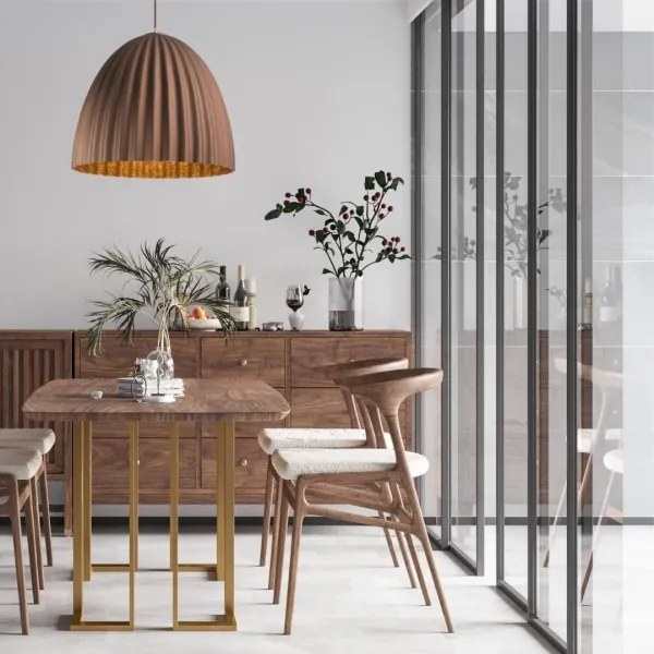 Lustră pe cablu TELMA 1xE27/60W/230V d. 70 cm maro/auriu