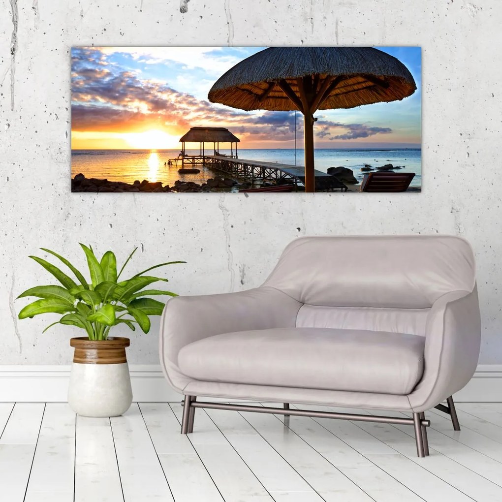 Tablou - Apus de soare în Mauritius (120x50 cm)